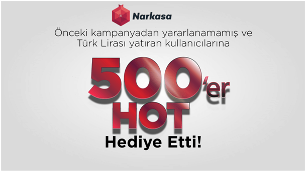 Narkasa.com ikinci bir kampanya ile kullanıcılarına 500’er HOT dağıttı!