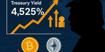 ABD tahvil grafiği Trump silüeti yükselen faiz simgeleri - Bitcoin Haberleri ABD tahvil grafiği Trump silüeti yükselen faiz simgeleri