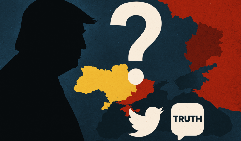Trumpın silüeti Rusya-Ukrayna teması